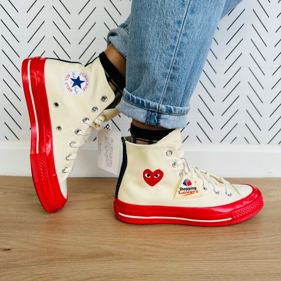 ❤️Converse Chuck Taylor All Star 70 Comme des Garcons PLAY 7 Women Shoes A01794C - Picture 2 of 14